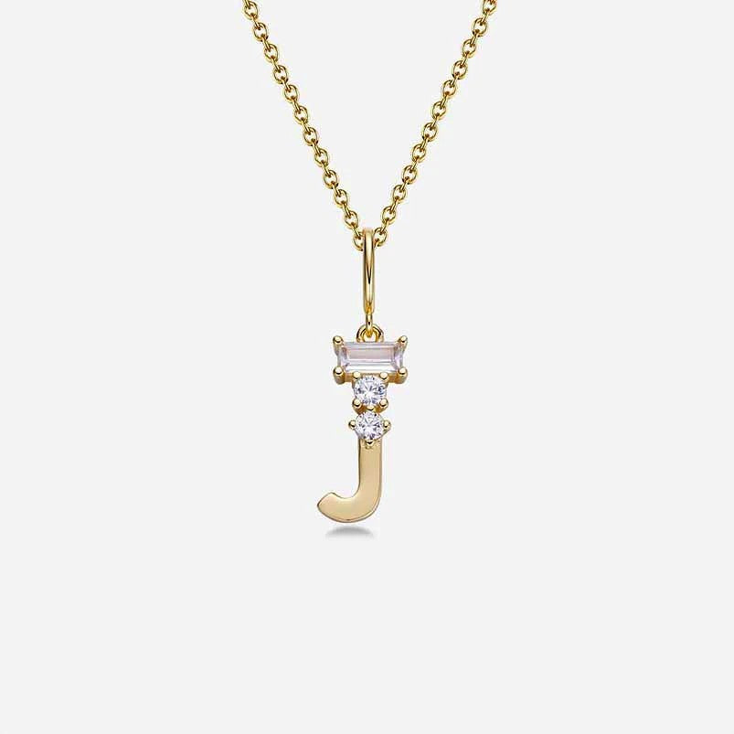 Mixed Cut Crystal Initial Necklace