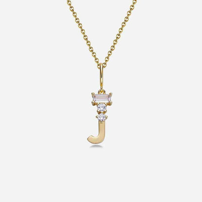 Mixed Cut Crystal Initial Necklace