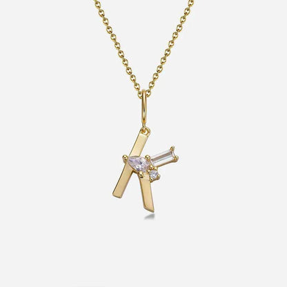 Mixed Cut Crystal Initial Necklace