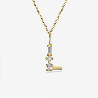 Mixed Cut Crystal Initial Necklace