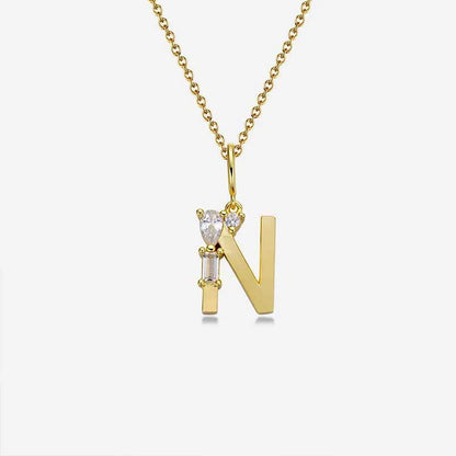 Mixed Cut Crystal Initial Necklace