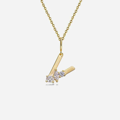 Mixed Cut Crystal Initial Necklace
