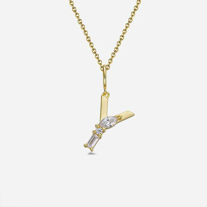 Mixed Cut Crystal Initial Necklace