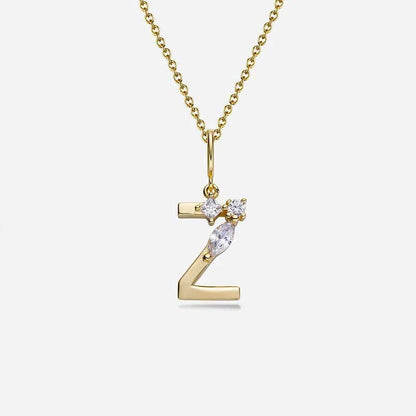 Mixed Cut Crystal Initial Necklace