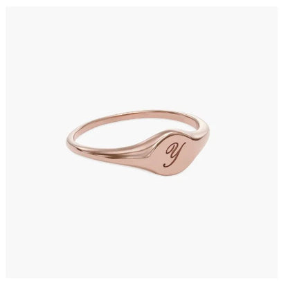 Engraved Initial Signet Ring