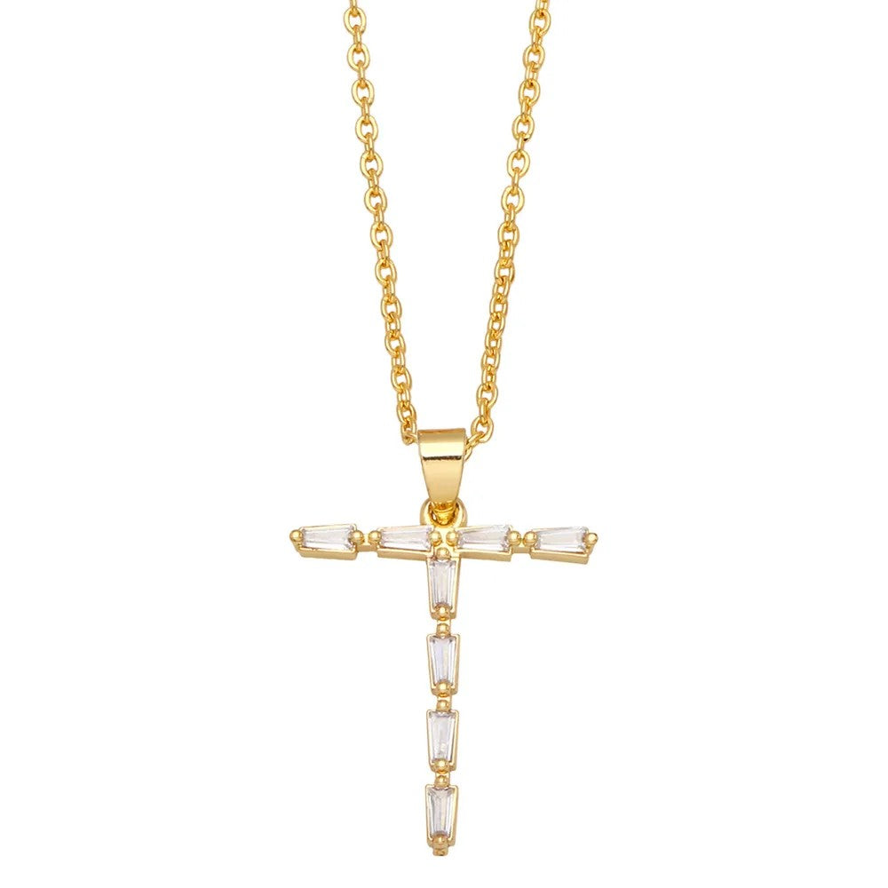 Baguette Crystal Letter A Necklace