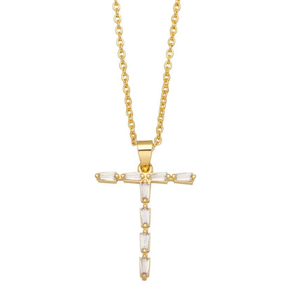 Baguette Crystal Letter A Necklace