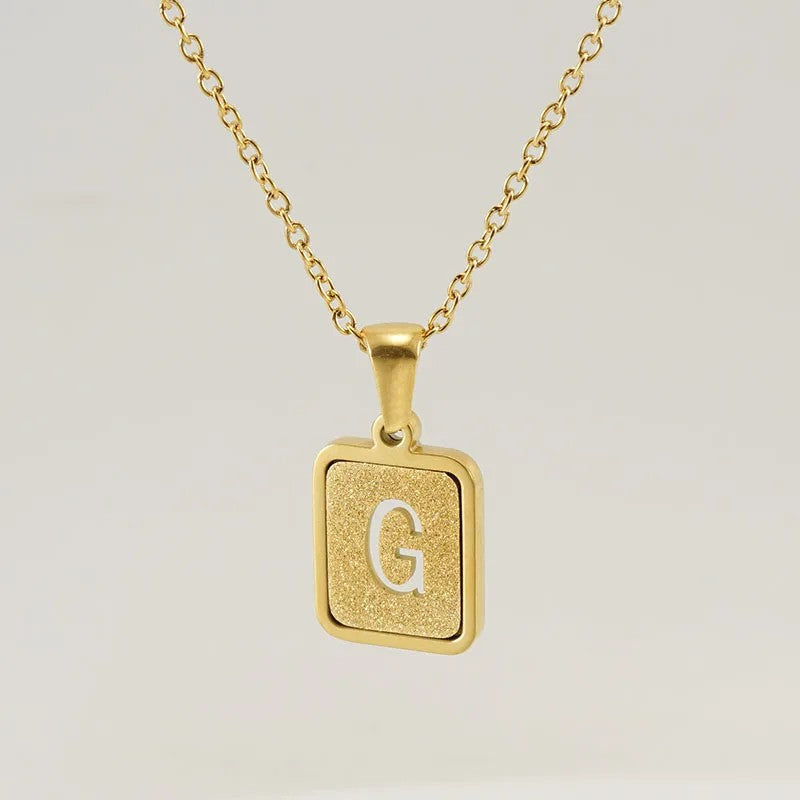 Glitter Initial Pendant Necklace