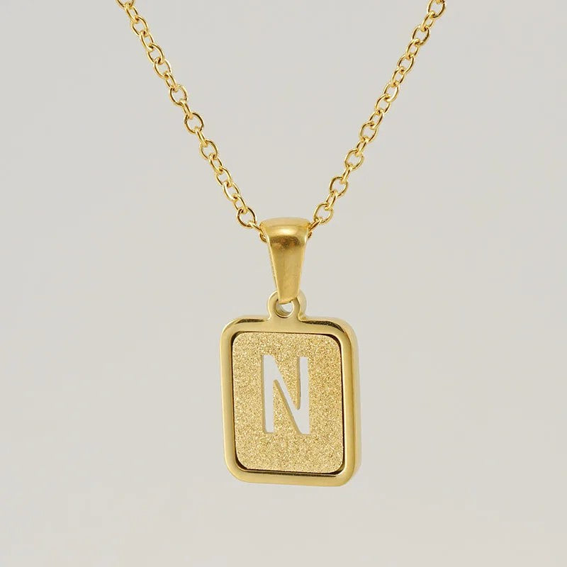 Glitter Initial Pendant Necklace