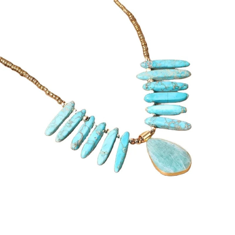 Turquoise Stone Statement Necklace