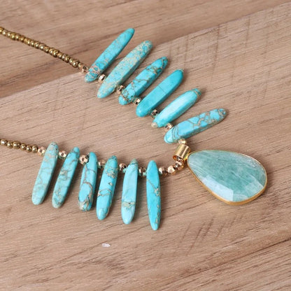 Turquoise Stone Statement Necklace