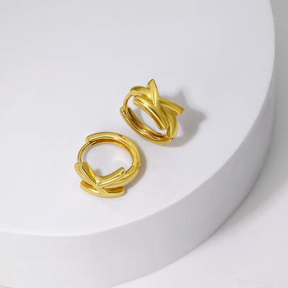 Gold Initial Letter Hoop Earrings