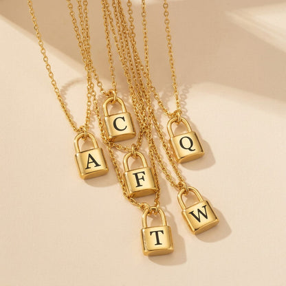 Initial Lock Necklace