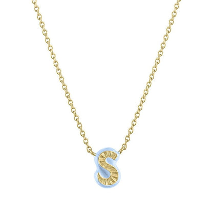 Rainbow Enamel Initial Pendant Necklace
