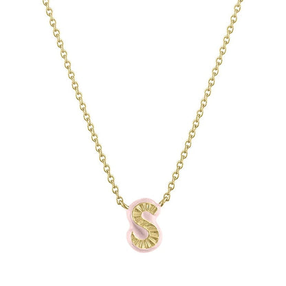 Rainbow Enamel Initial Pendant Necklace