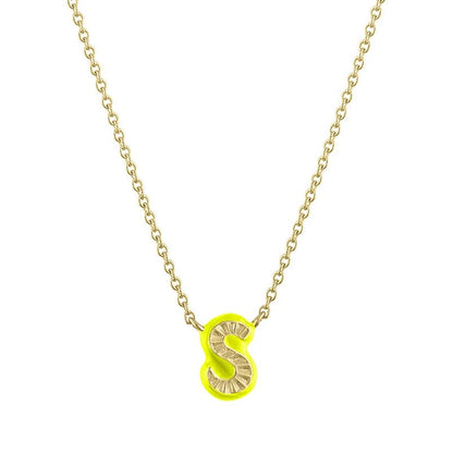 Rainbow Enamel Initial Pendant Necklace