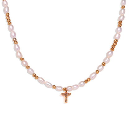 Pearl Initial Letter Necklace