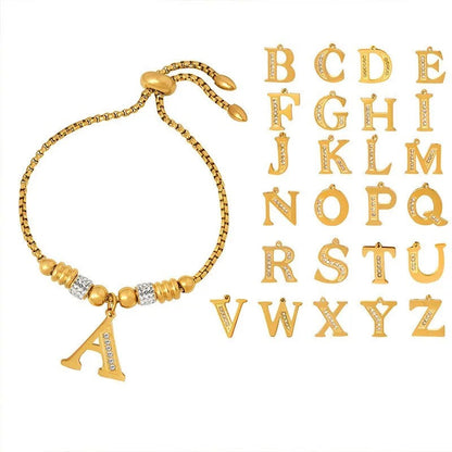 Zircon Initial Bead Bracelet