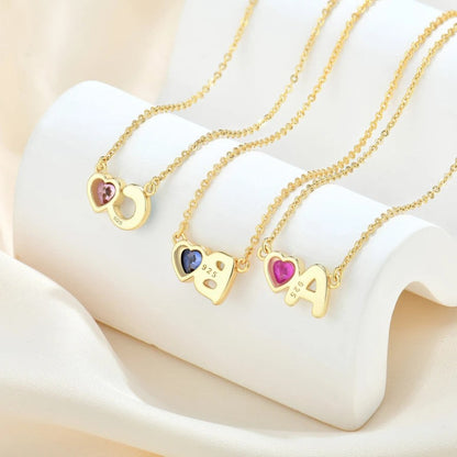 Enamel Initial Heart Necklace