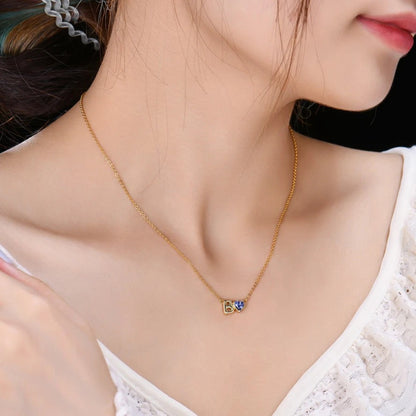 Enamel Initial Heart Necklace