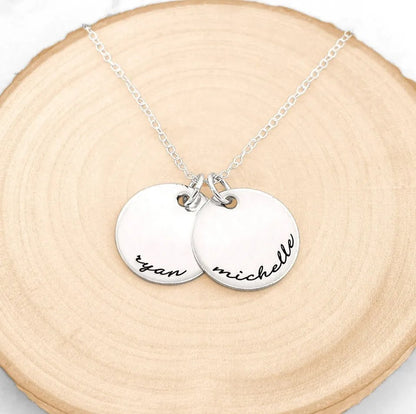 Personalized Cross & Disc Necklace