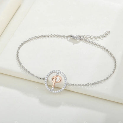Crystal Initial Circle Bracelet