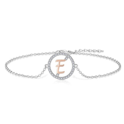 Crystal Initial Circle Bracelet