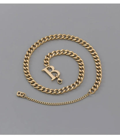 Letter B Dangle Chain Necklace