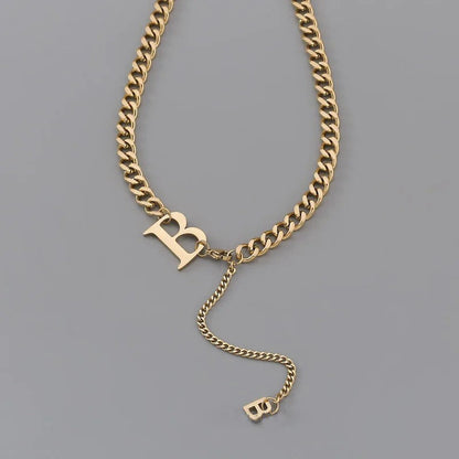 Letter B Dangle Chain Necklace