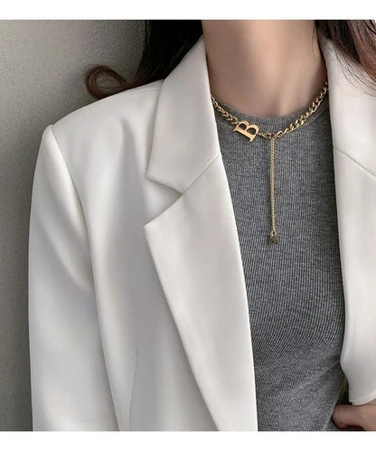 Letter B Dangle Chain Necklace