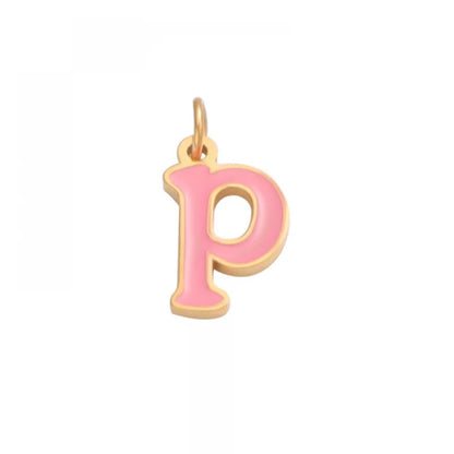 Colorful Enamel Letter Necklace
