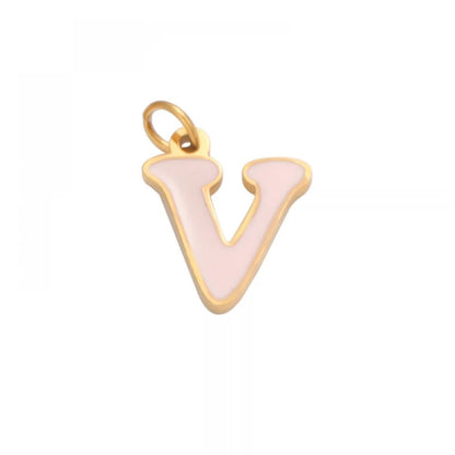 Colorful Enamel Letter Necklace