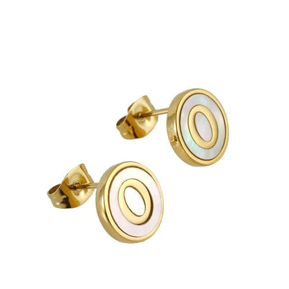 Mother of Pearl Initial Earrings