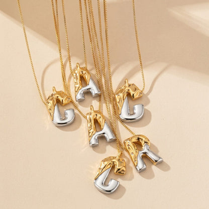 Two-Tone Folded Initial Necklace