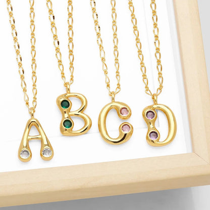 Zircon Accented Initial Necklace