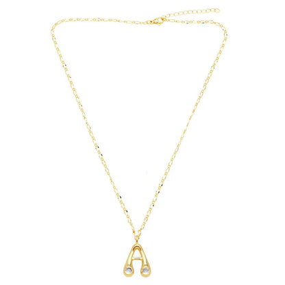 Zircon Accented Initial Necklace