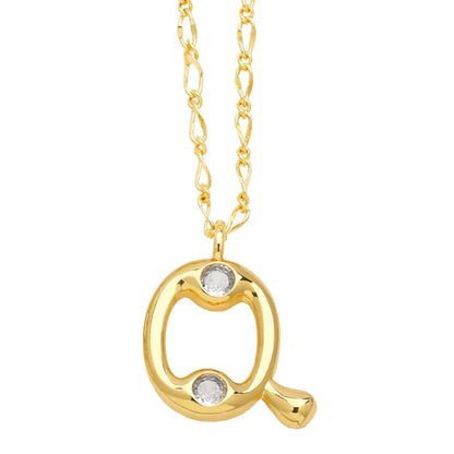 Zircon Accented Initial Necklace