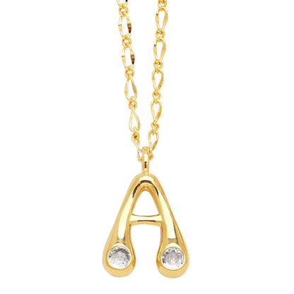 Zircon Accented Initial Necklace