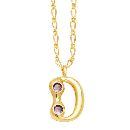 Zircon Accented Initial Necklace