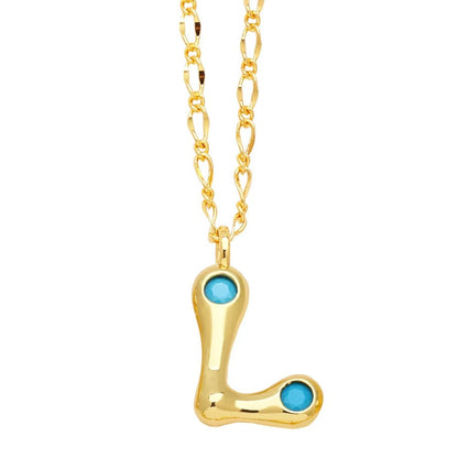 Zircon Accented Initial Necklace