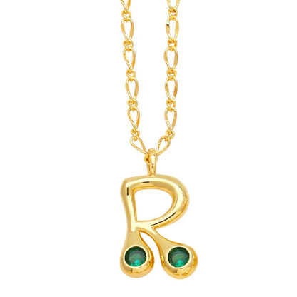 Zircon Accented Initial Necklace