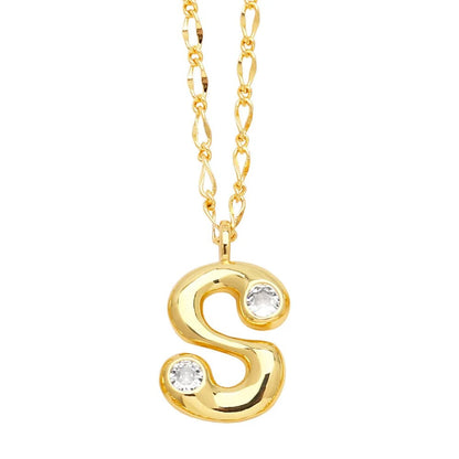 Zircon Accented Initial Necklace