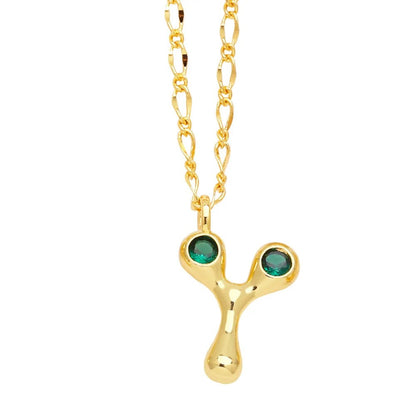 Zircon Accented Initial Necklace