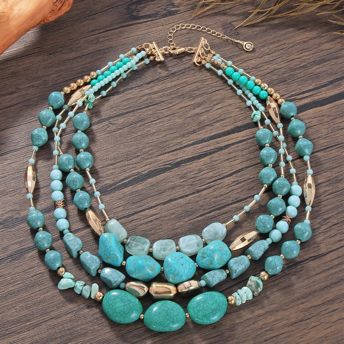 Turquoise Geometric Layered Necklace