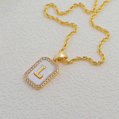 Shell Initial Pendant Necklace