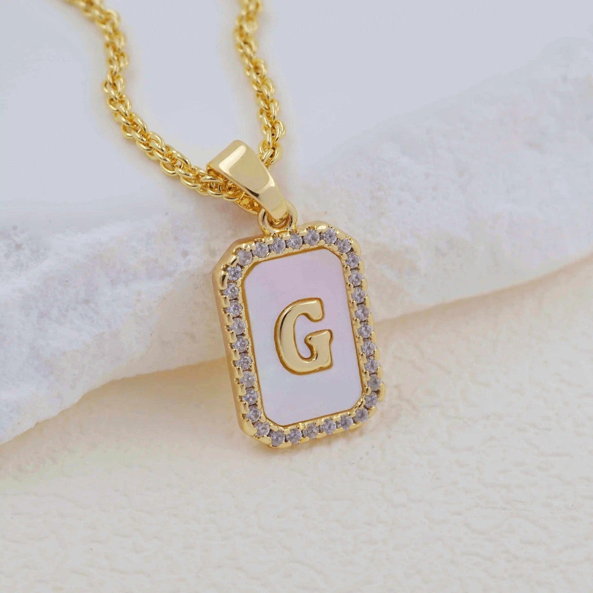 Shell Initial Pendant Necklace
