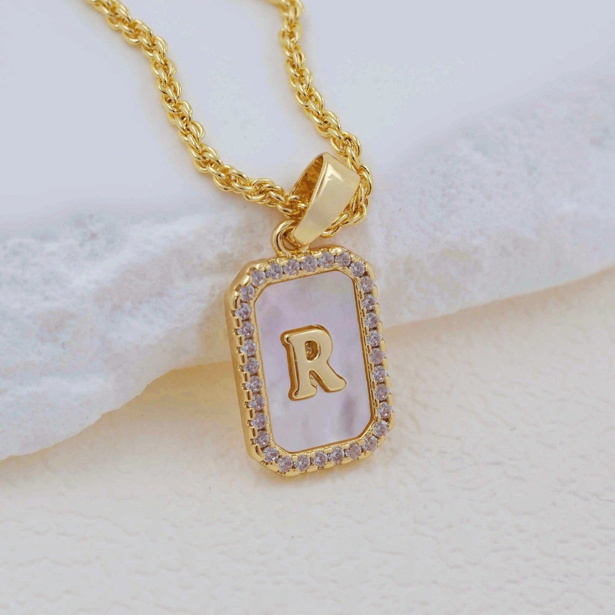 Shell Initial Pendant Necklace