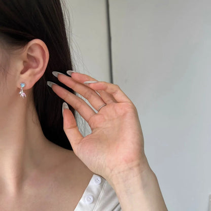 Heart & Bear Drop Earrings