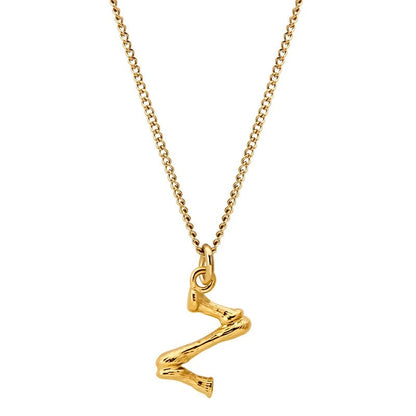 Bamboo Initial Pendant Necklace