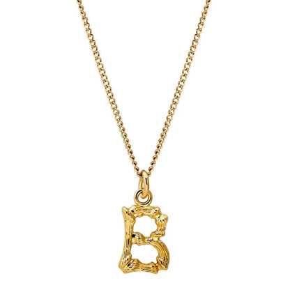 Bamboo Initial Pendant Necklace